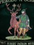 Myslevecká vlajka - sdružení Zličín detail středového motivu svatý Hubert s jelenem