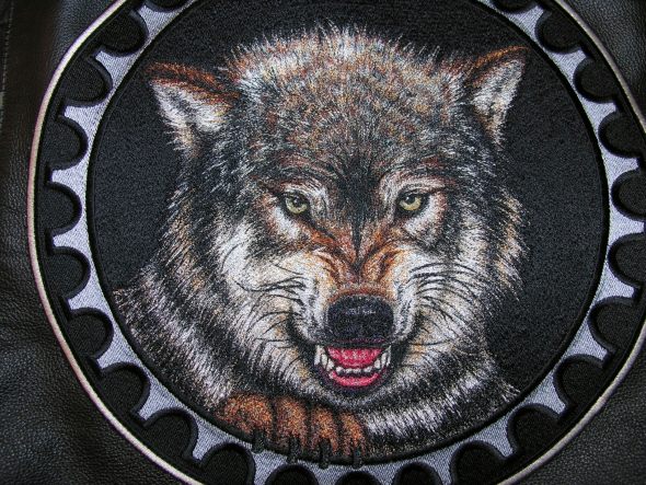 Embroidered wolf